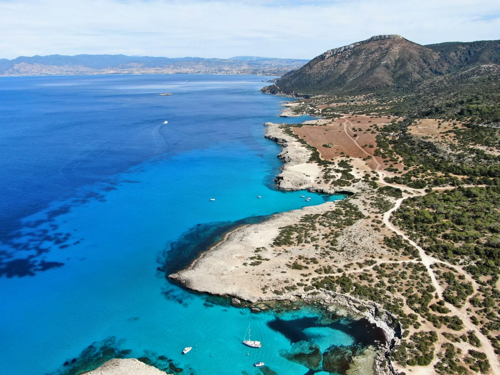 Cyprus coastline used in an illustrative hospitality website design